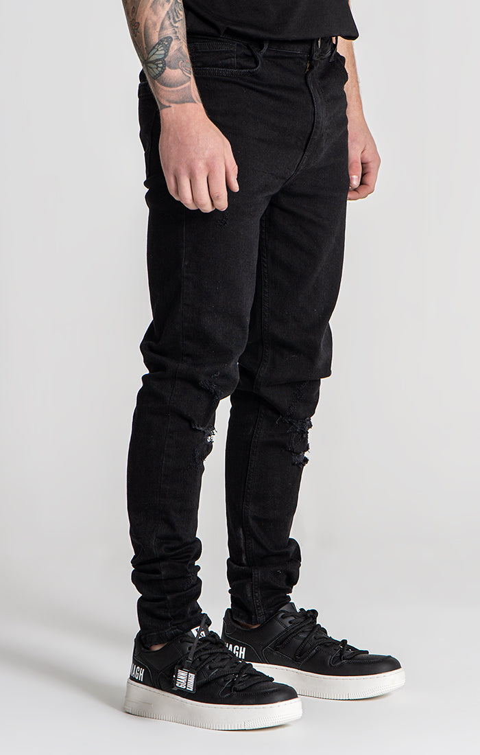 Slim Fit / Bandit - Black Ripped Jeans