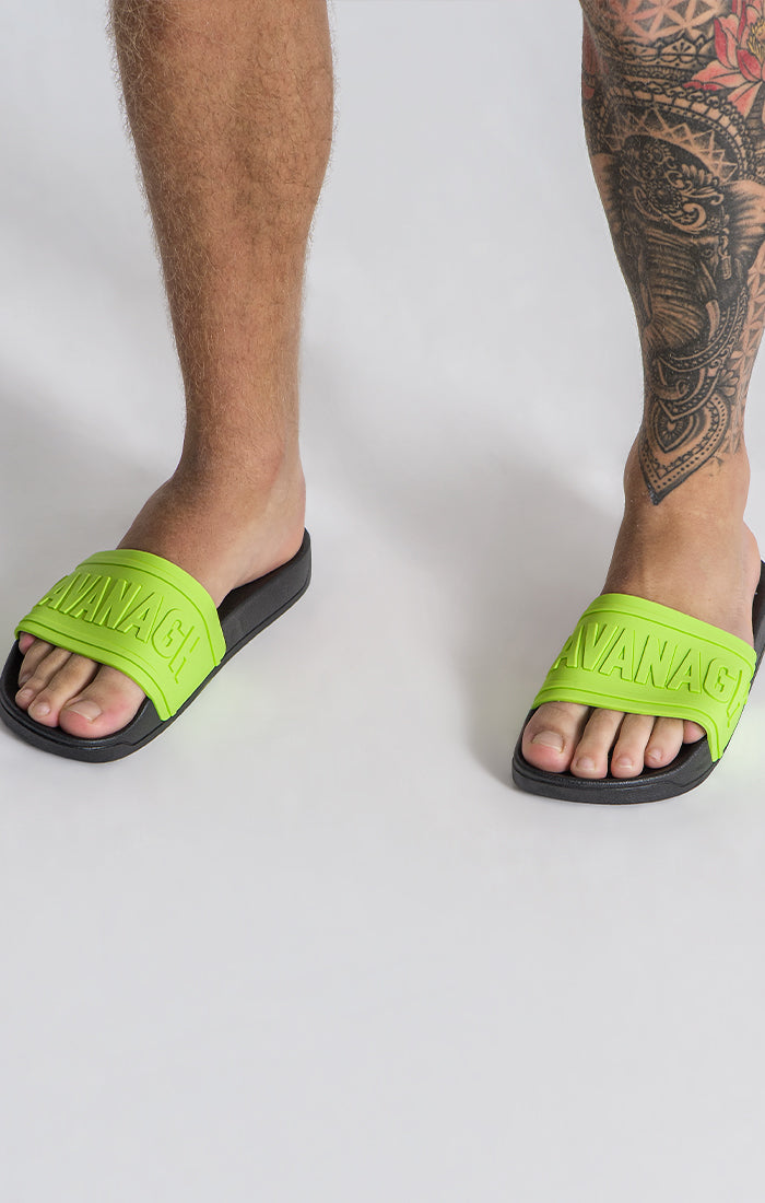 Fenty hotsell slides neon