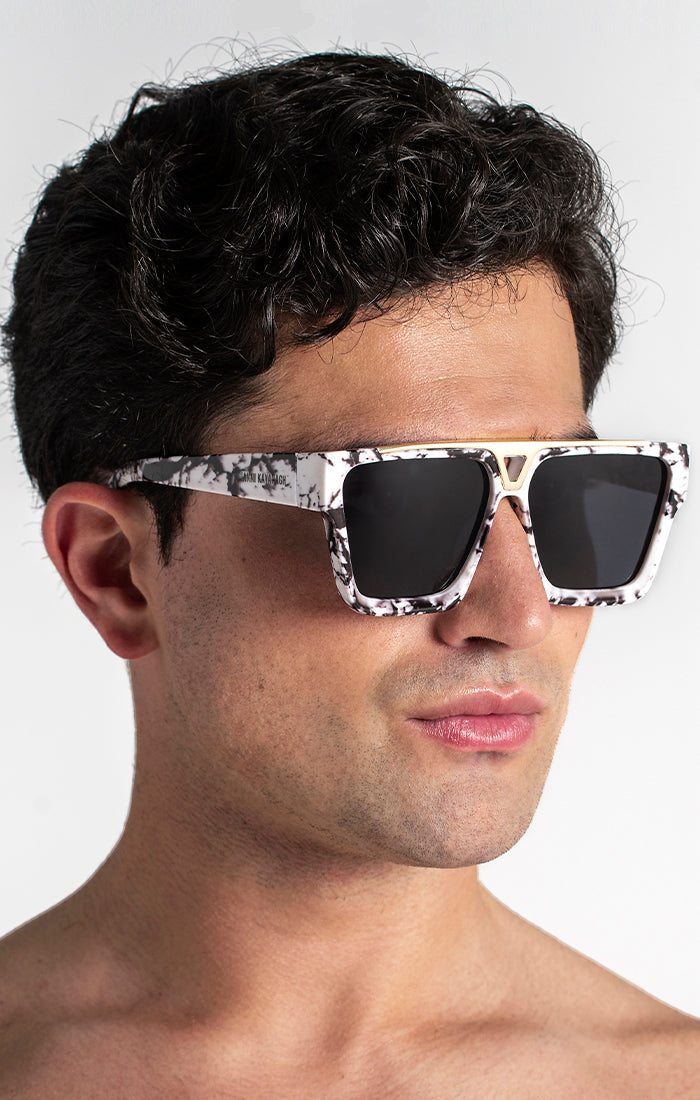 White Rise Marble Sunglasses