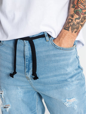 Light Blue Raw Carrot Jeans