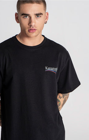 Black Wavy Boxy Tee