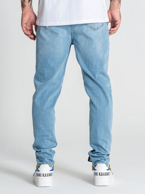 Light Blue Raw Carrot Jeans