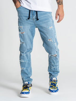 Light Blue Raw Carrot Jeans