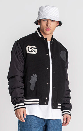 Black Patches Bomber Jacket