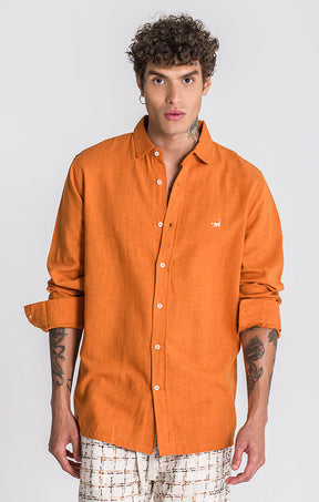 shirts / Orange Linen L/S Shirt