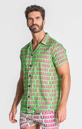 shirts / Green Typo Shirt