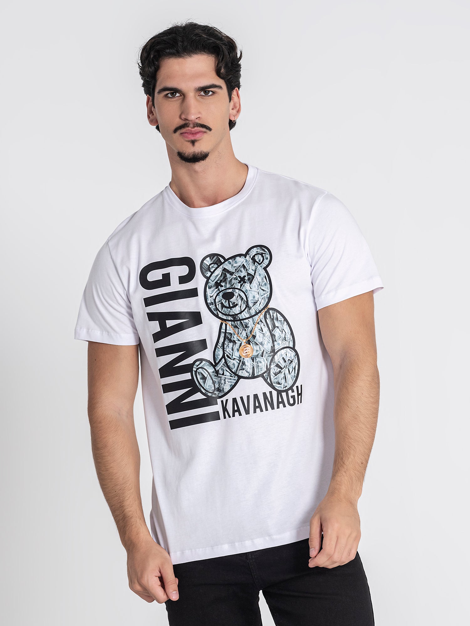 White Cash Bear Tee