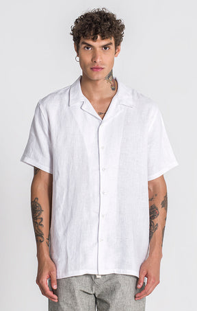 shirts / White Linen Hawaiian Shirt