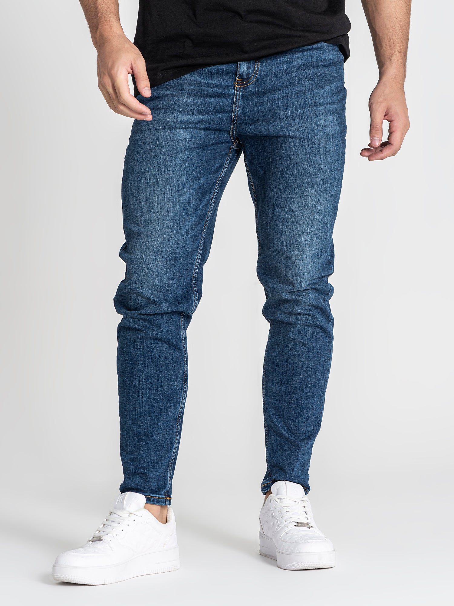 Dark Blue Carrot Leg Jeans