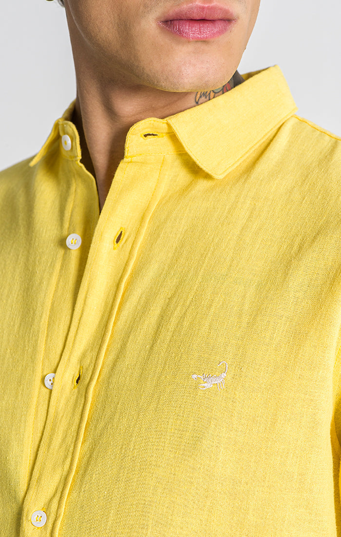 shirts / Yellow Linen L/S Shirt