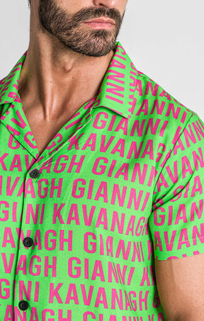 shirts / Green Typo Shirt