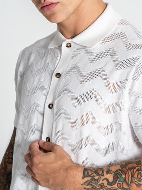 shirts / White GK Crochet Shirt