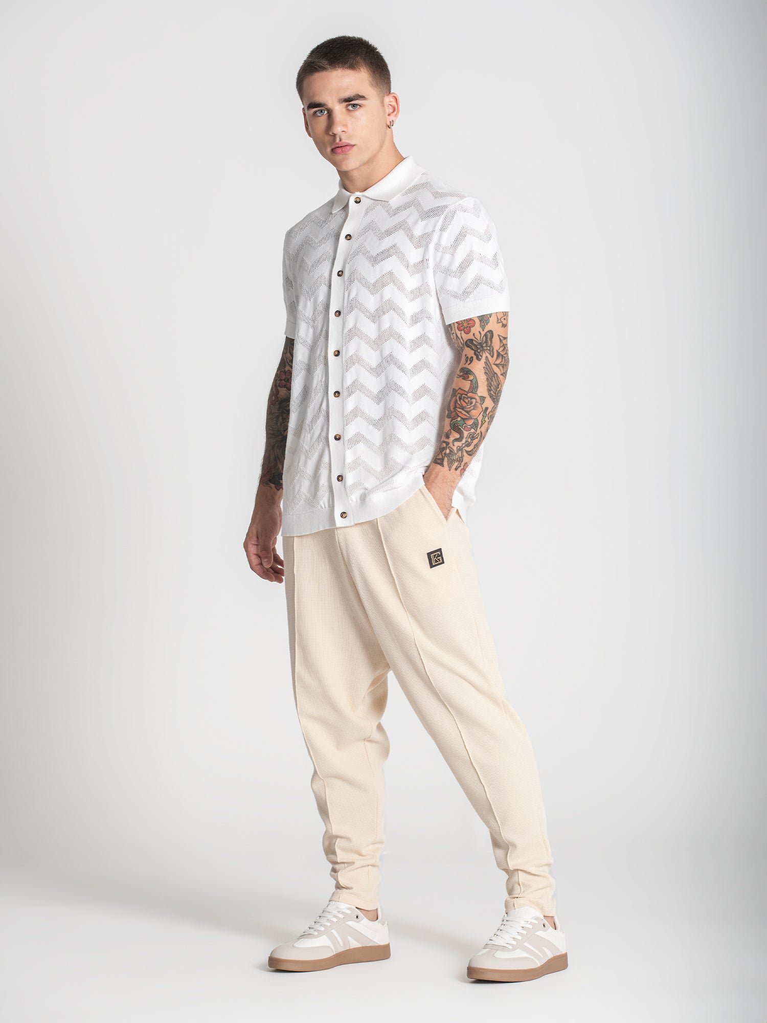 shirts / White GK Crochet Shirt