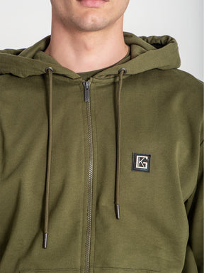 zip jackets / Army Green Anger Hoodie Jacket