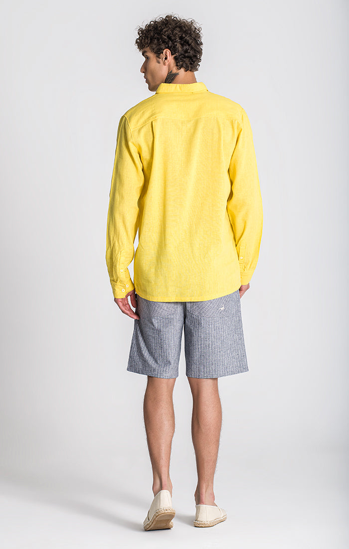 shirts / Yellow Linen L/S Shirt