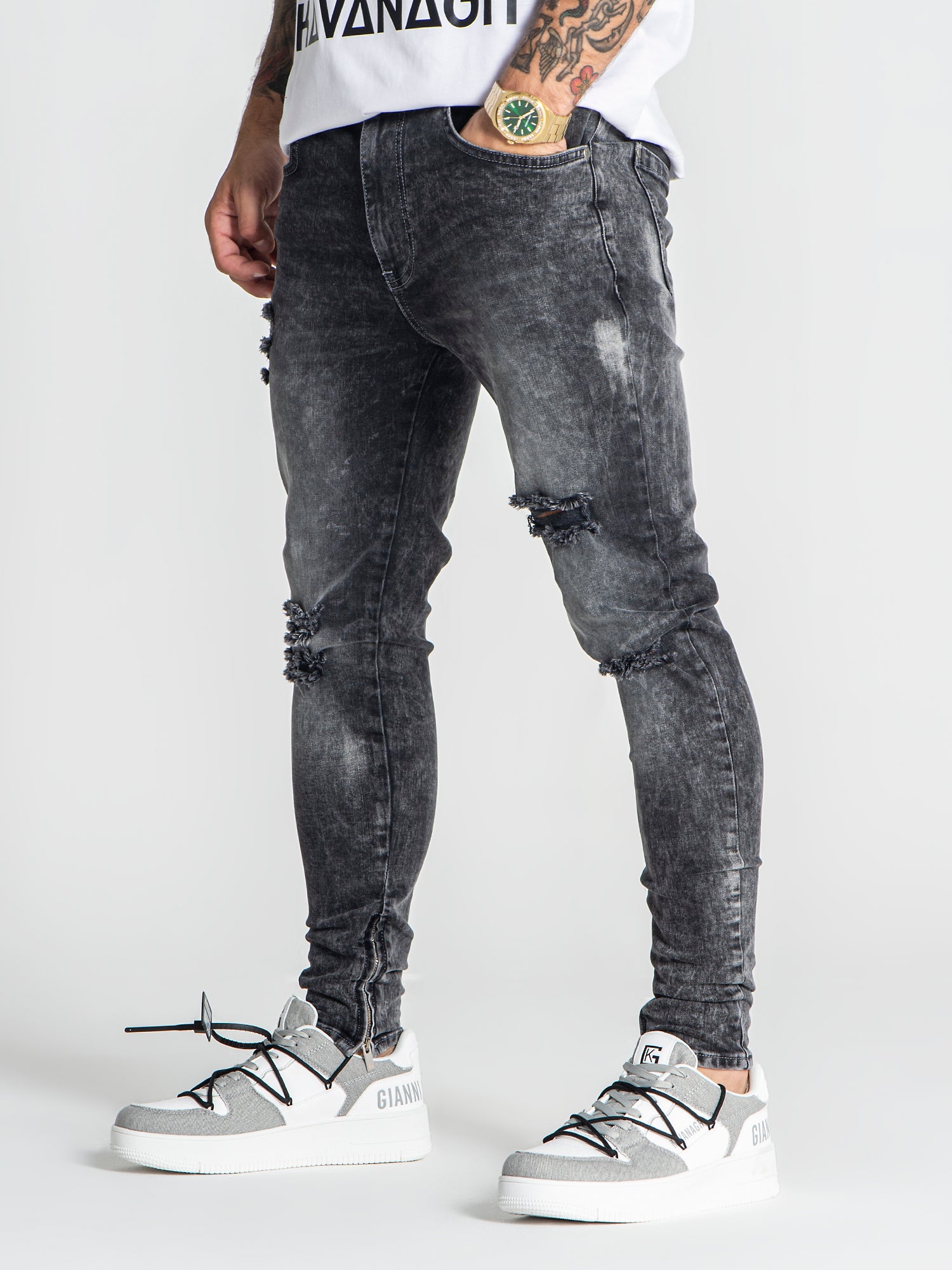 jeans / Grey Zipper Jeans