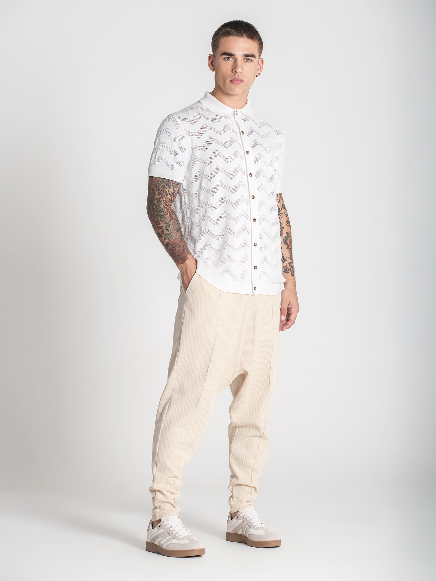 shirts / White GK Crochet Shirt