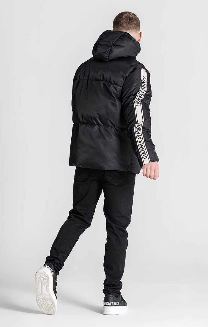 Black Racer Puffer Jacket