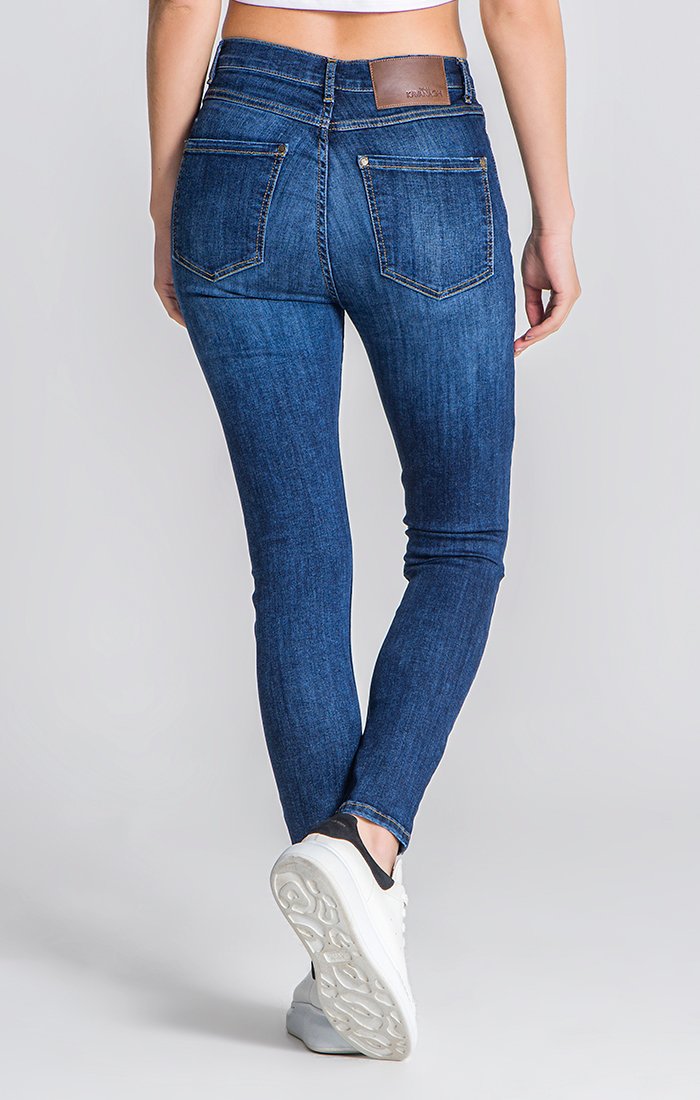 Dark Blue Core Ripped Jeans