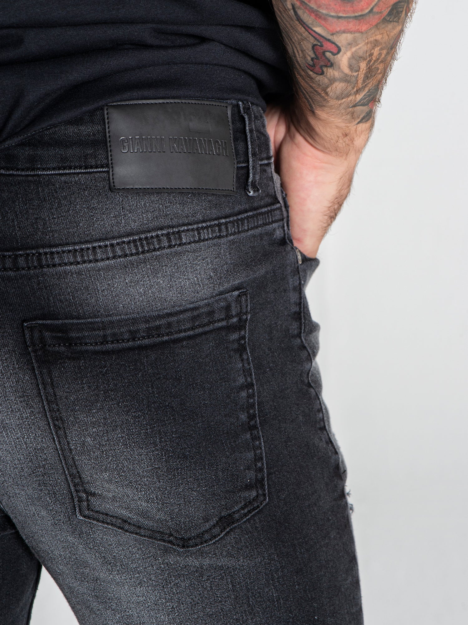 Black Destroyed Slim Fit Jeans