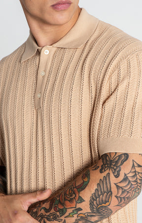 Beige GK Knit Polo