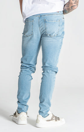 Light Blue GK Ripped Slim Fit Jeans