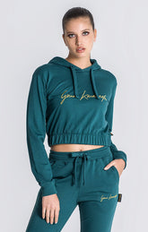 Green Winners Planet Cropped Hoodie