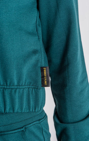 Green Winners Planet Cropped Hoodie