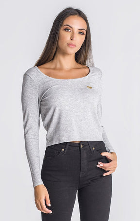 Grey Core Ribbed Long Sleeve