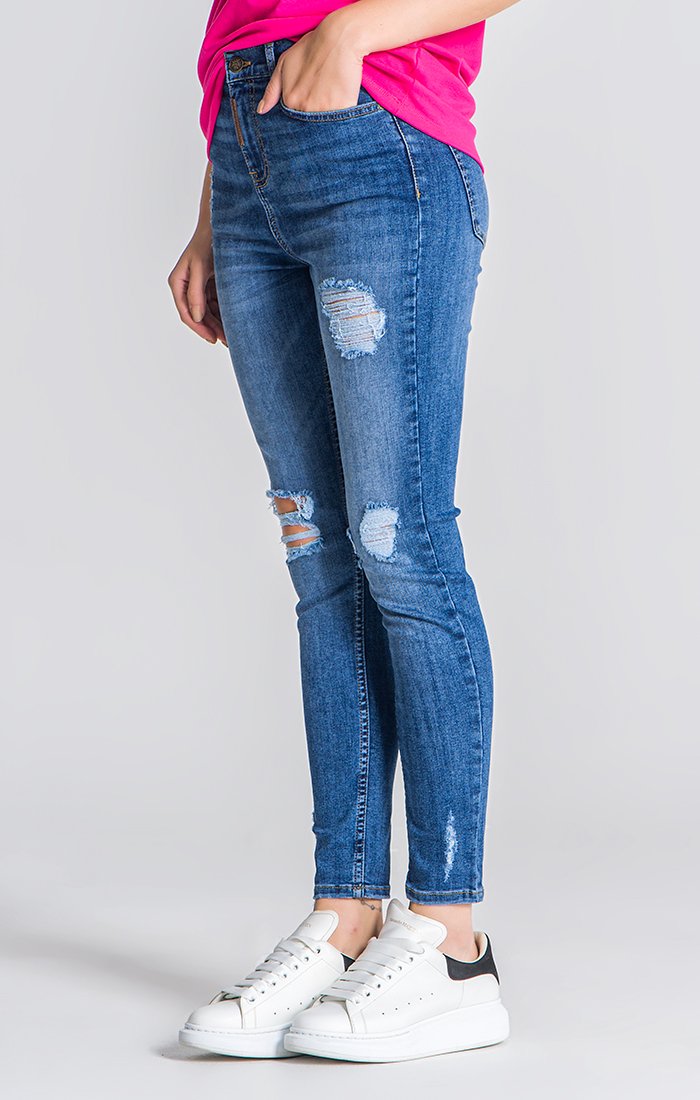 Medium Blue Core Ripped Jeans