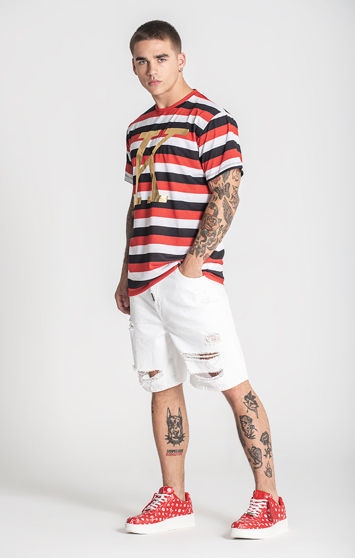 Red K Striped Tee