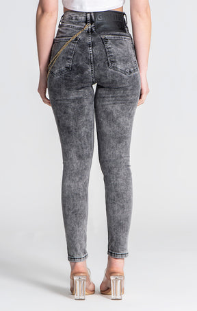 Grey Acid Wash Jeans