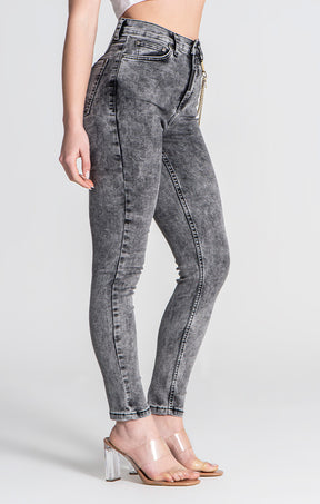 Grey Acid Wash Jeans