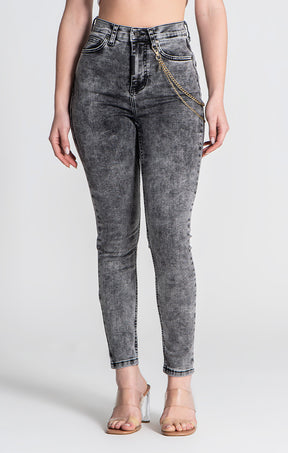 Grey Acid Wash Jeans