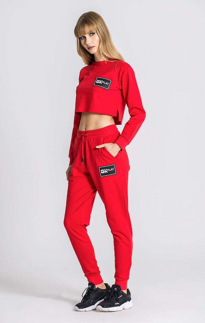 Red GK Play Cropped Sweat