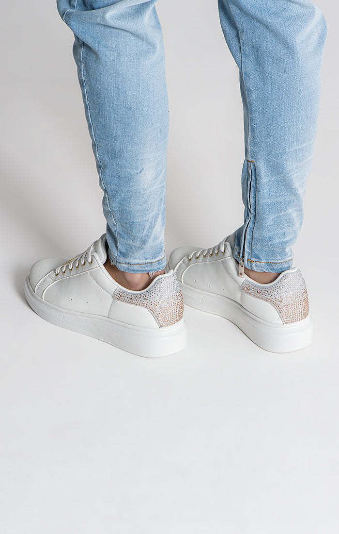 White Crystal Fade Sneakers