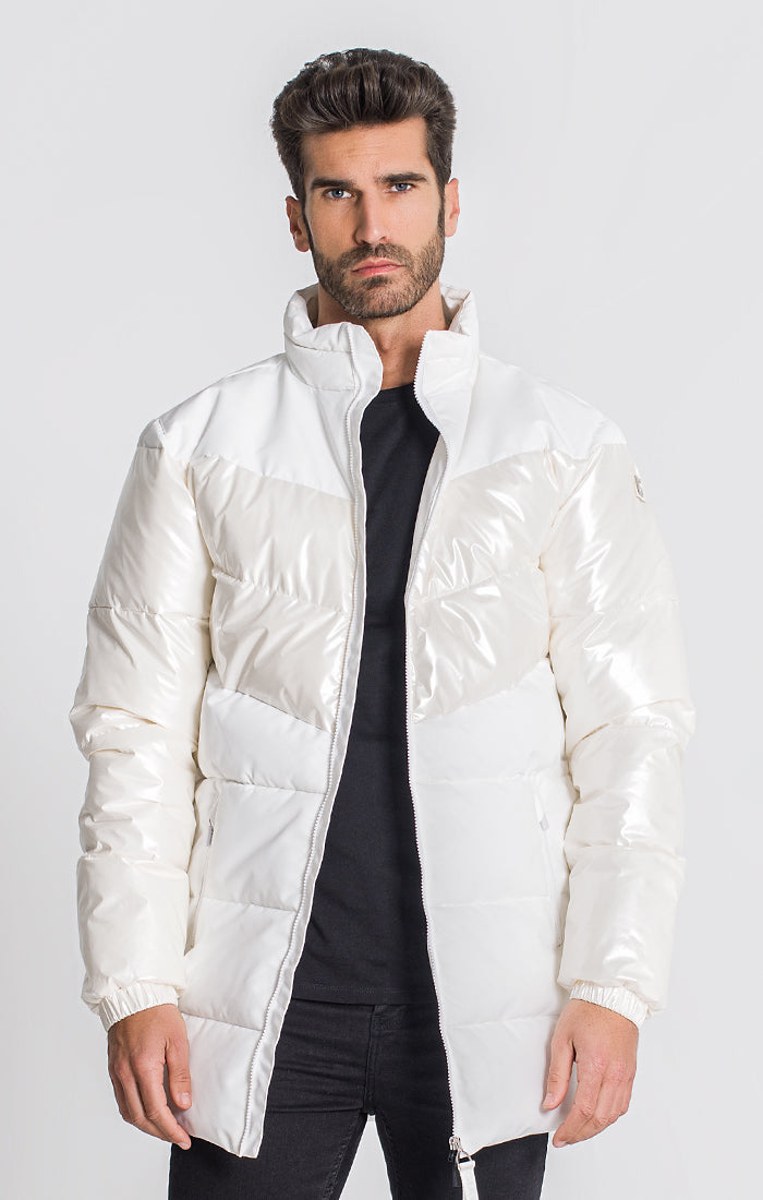 White Division Puffer Coat