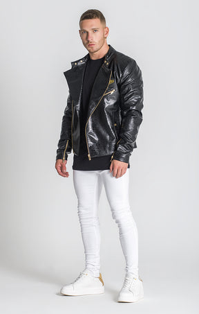 Black Legacy Textured Biker Jacket