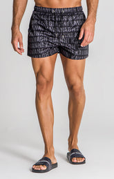 Black Typo Swimshorts