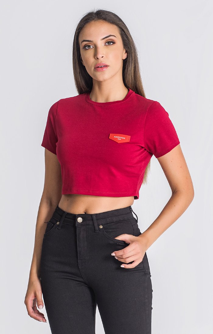 Burgundy Core Cropped Tee