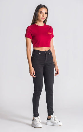 Burgundy Core Cropped Tee