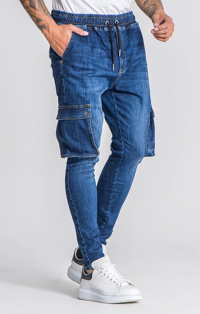 Jeans Azul Escuro Caídos Básicos