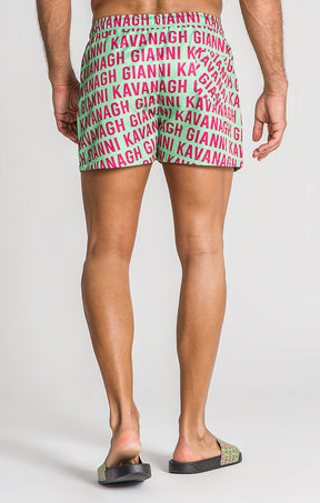 Green Typo Swimshorts