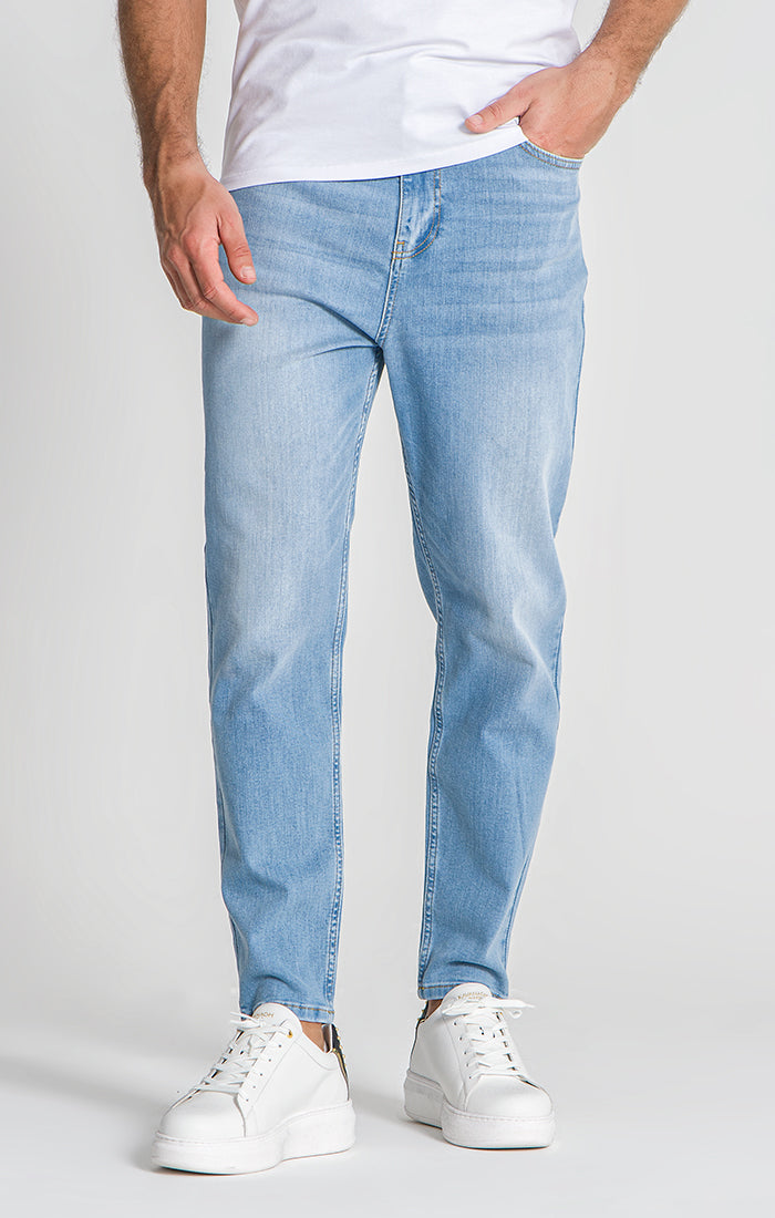 Light Blue Carrot Leg Jeans, Jeans