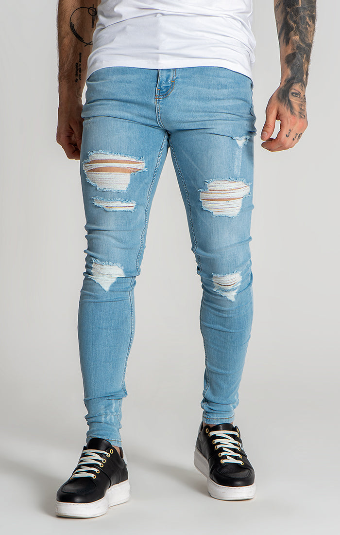 Light Blue GK Iron Destroyed Jeans