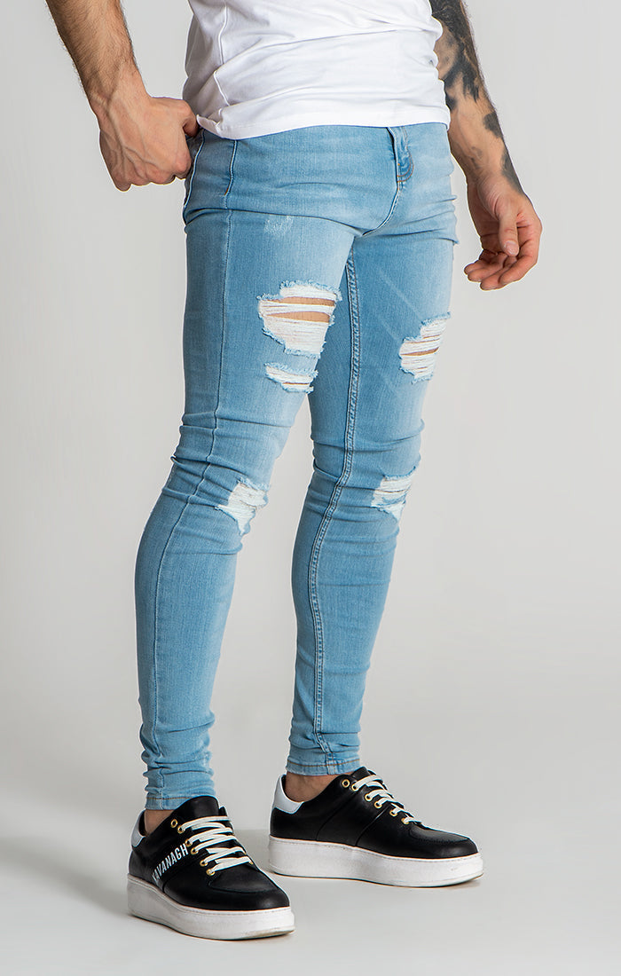 Light Blue GK Iron Destroyed Jeans