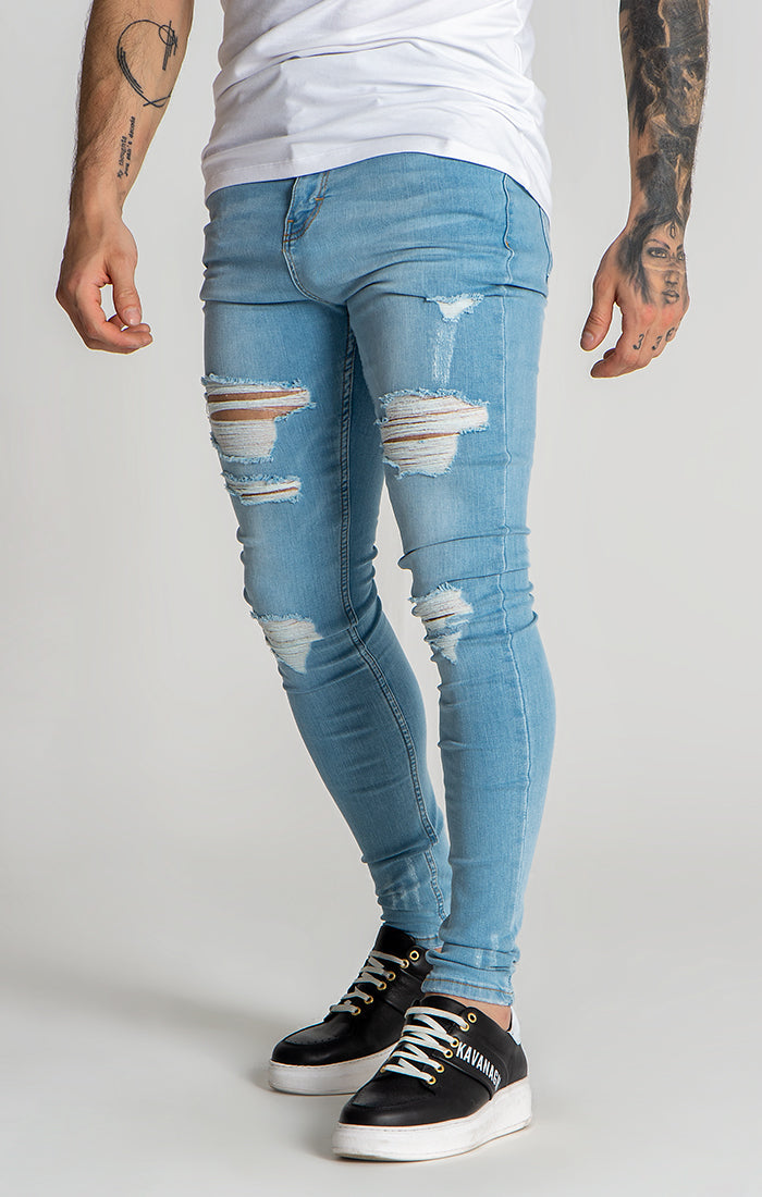 Light Blue GK Iron Destroyed Jeans