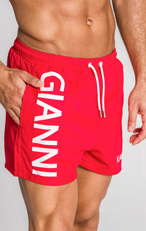 Red Dimension Swimshorts